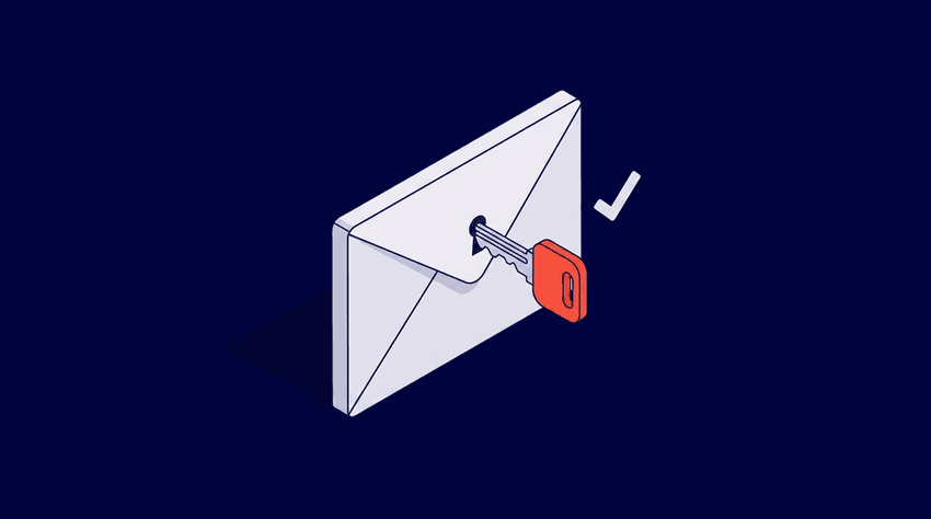 a sealed envelope opening with a key, revealing a checkmark to show secure HIPAA‑compliant patient scheduling
